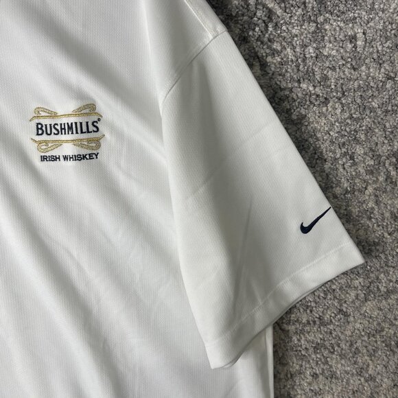 Nike Golf Polo Shirt Mens Extra Large White Dri-FIT Bushmills Irish Whiskey - Picture 4 of 6